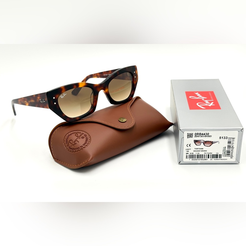 Ray-Ban Tortoise Zena Cat-Eye Sunglasses with Brown Gradient Lenses - Picture 10 of 10